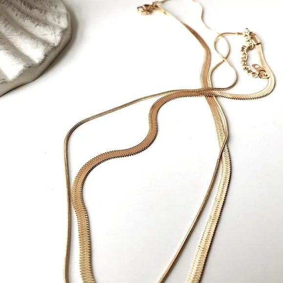 n e w | gold layered shake chain necklace - Picture 3 of 5
